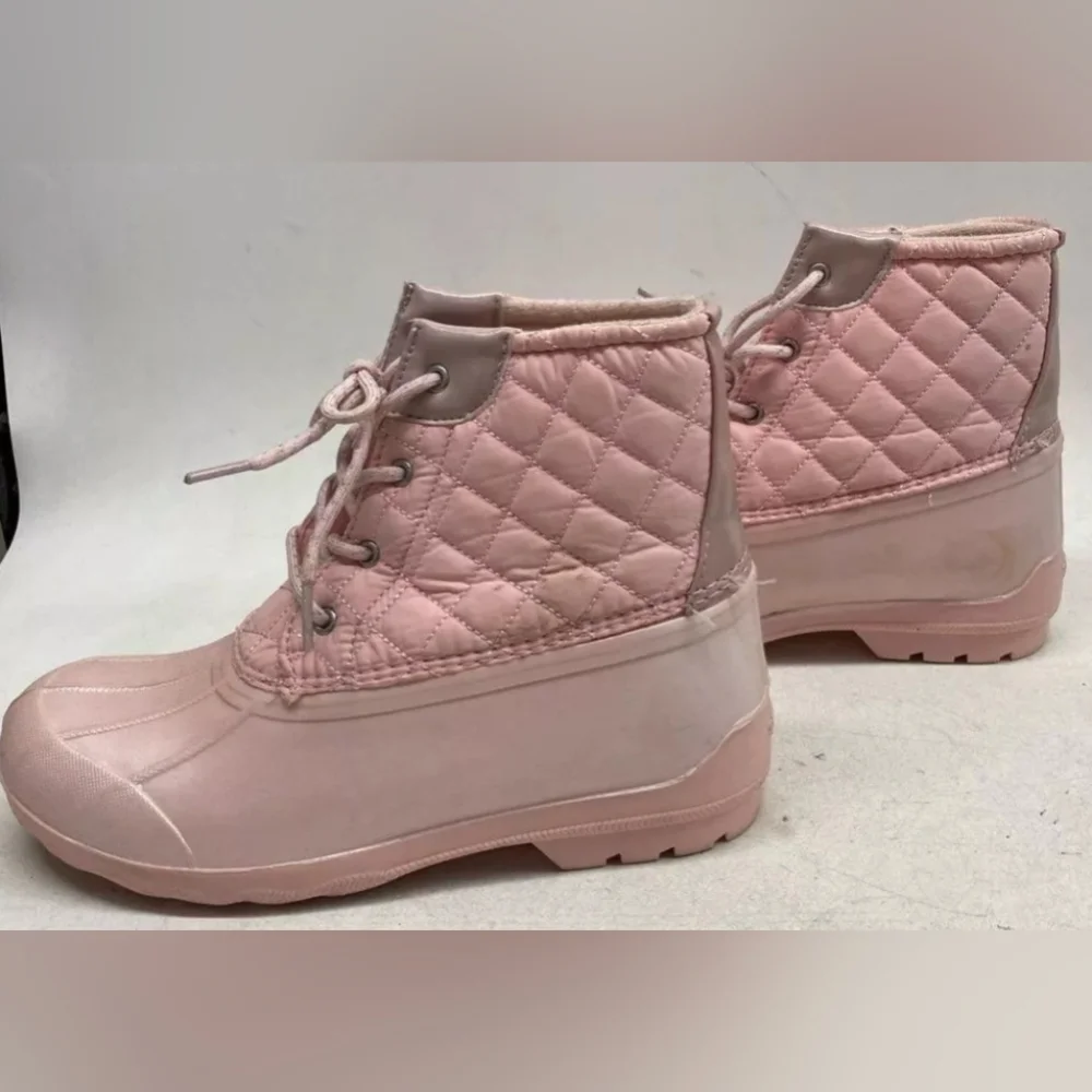 Sperry Saltwater Quilted Port Boots Youth Size 6 Pre-owned Good MSRP $75